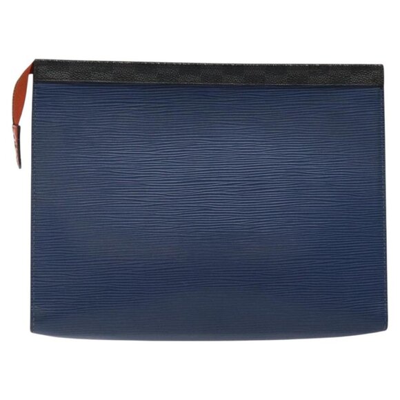 LOUIS VUITTON Epi Pochette Voyage Clutch Bag Blue - Picture 1 of 16